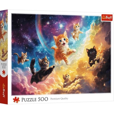 Puzzle trefl 500 pisicute spatiale foto