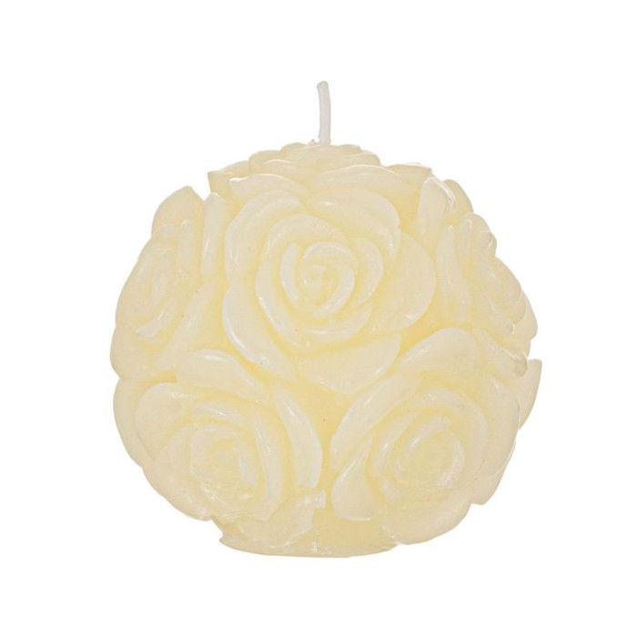 Lumanare decorativa Sfera cu design Trandafir 3D, 8x8 cm, ATU-085428