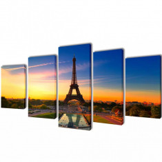 Set tablouri imprimate panza Turnul Eiffel 100 x 50 cm foto