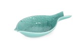 Cumpara ieftin Set 6 platouri portelan albastru Fish 24x14x3.5 cm