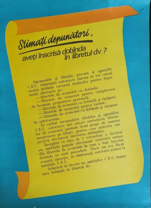 AF41 Afiș CEC, Rom&acirc;nia comunistă