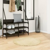 vidaXL Covor pufos &quot;PAMPLONA&quot; cu fire &icirc;nalte, auriu modern, &Oslash; 80 cm
