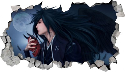 Sticker decorativ, Gaura in perete 3D, Anime, 85 cm, 342STK foto