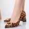 Pantofi dama Animal Print din Pieie Ecologica Intoarsa Berga, 35