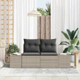 VidaXL Canapea de grădină Gri 123 x 62 x 69cm poliratan