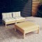 vidaXL Set mobilier grădină cu perne crem, 3 piese, lemn de pin 3095998