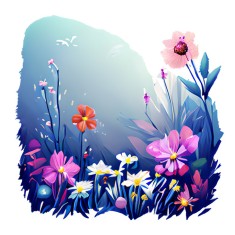 Sticker decorativ, Flori, Multicolor, 60 cm, 10289ST foto