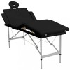 Masă de masaj pliabilă vidaXL, 4 zone, cadru aluminiu, negru, tetieră reglabilă, 186x68 cm, geantă transport inclusă, max 150 kg