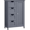 VASAGLE Dulap de baie, din MDF, cu 4 sertare, raft reglabil, 30x55x82 cm, gri Household NewTrend