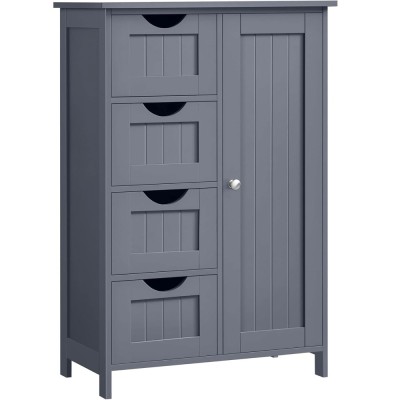 VASAGLE Dulap de baie, din MDF, cu 4 sertare, raft reglabil, 30x55x82 cm, gri Household NewTrend foto