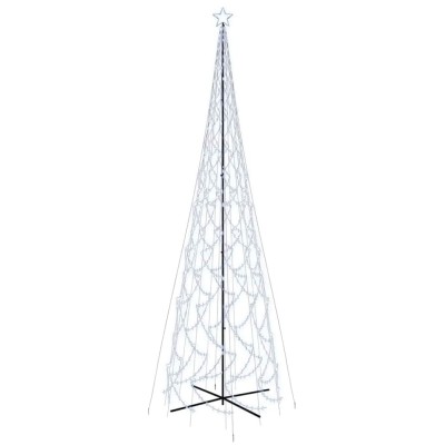 Brad de Craciun conic, 3000 LED-uri, alb rece, 230x800 cm foto