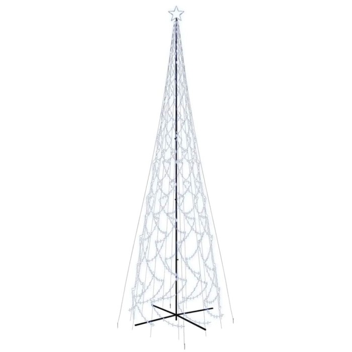 Brad de Craciun conic, 3000 LED-uri, alb rece, 230x800 cm