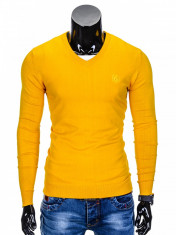 Bluza pentru barbati, din bumbac, galben, casual slim fit - E74 foto