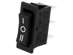 Rocker SP3T 3 Pozitii ON-OFF-ON 10A/250VAC Negru