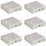 Cumpara ieftin Capace st&acirc;lpi de gard piramidă 6 buc. metal galvanizat 71x71 mm