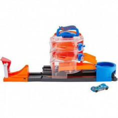 Pista de masini Pentru Copii, Hot Wheels by Mattel City Spin Dealership cu 1 masinuta foto