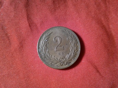 Moneda Ungaria 2 filler 1894 , bronz , cal. f.buna foto