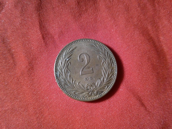 Moneda Ungaria 2 filler 1894 , bronz , cal. f.buna
