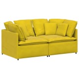 Cumpara ieftin Canapea modulara cu perne, galben, catifea