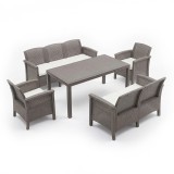 Venus IV Set mare de mobilier de grădină cu 7 locuri cappuccino