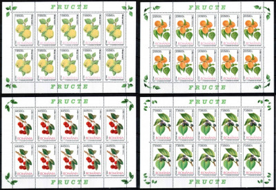 Romania 2002, LP 1596 a, Fructe, coli mici de 10 marci, MNH! LP 310,00 lei foto