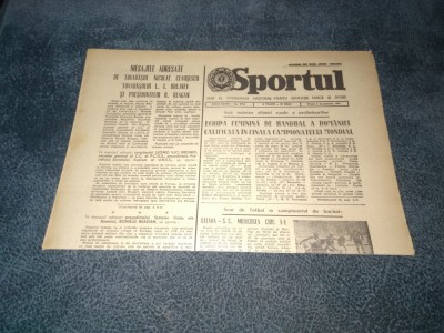 ZIARUL SPORTUL 4 DECEMBRIE 1981 foto