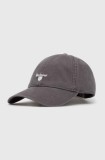 Barbour șapcă de baseball din bumbac Sports Caps culoarea gri, cu imprimeu, MHA0274