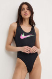 Nike costum de baie dintr-o bucată Multi Logo culoarea negru, cupa moale