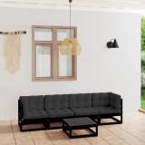 vidaXL Set mobilier grădină cu perne, 5 piese, lemn masiv pin 3076418