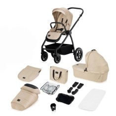 Carucior 2 in 1 Lionelo Meril, Bej, Landou si scaun XL, Reversibil, Ventilatie 3D, Accesorii, Pana la 22 kg