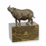 Rinocer-statueta din bronz cu soclu marmura YY-133