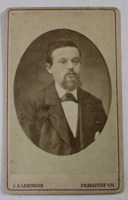 FOTOGRAF J.A. LEIBMANN FRANKFURT A/M , BARBAT CU BARBA , FOTOGRAFIE C.D.V. , SFARSITUL SEC. XIX foto