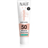 Naif Baby &amp; Kids Mineral Sunscreen SPF 50 0 % Perfume crema pentru protectie solara pentru bebeluși și copii mici fără parfum SPF 50 100 ml