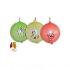 Baloane multicolore, cu elastic, 50 buc/set, +10 ani