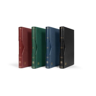 Leuchtturm Premium album pentru timbre - 16 foi/32 pagini negre cu caseta , roşu foto
