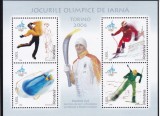 ROMANIA 2006 LP 1709 JOCURILE OLIMPICE DE IARNA TORINO BLOC DANTELAT MNH