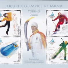 ROMANIA 2006 LP 1709 JOCURILE OLIMPICE DE IARNA TORINO BLOC DANTELAT MNH