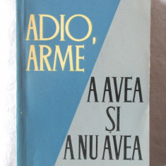 "ADIO, ARME * A AVEA SI A NU AVEA", Ernest Hemingway, 1961