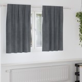 vidaXL Draperii opace cu bandă superioară, 2 buc., gri deschis, catifea