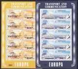 DB1 Gibraltar 1988 Europa 2 x MS Transporturi Avioane Trasuri Vapoare MNH, Nestampilat