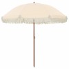Umbrelă de soare Galben și alb &Oslash; 205 x 209 cm Oțel