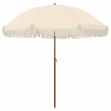 vidaXL Umbrelă de soare Galben și alb &Oslash; 205 x 209 cm Oțel