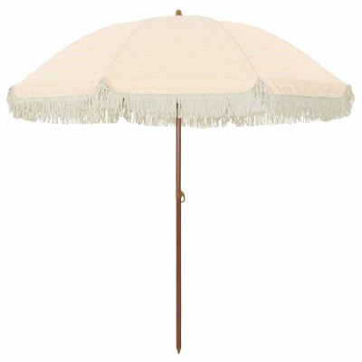 Umbrelă de soare Galben și alb &amp;Oslash; 205 x 209 cm Oțel foto