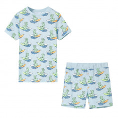 Pijamale pentru copii cu mâneci scurte, albastru deschis, 92