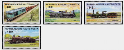 Haute Volta 1984 - Locomotive, serie neuzata foto