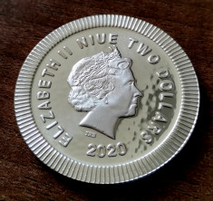 NIUE - 2 Dolari ( Dollars ) 2020 - Bufnita Ateniana - o uncie argint - 31.1 gr. foto