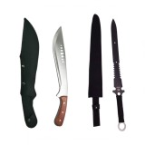 Cumpara ieftin Set Maceta Sabie Vanatoare IdeallStore&reg; Last Ronin 68.5cm Otel Negru Durabila Cutit Teaca Curea