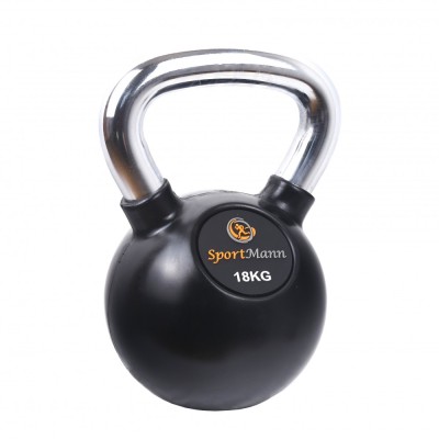 Gantera Kettlebell Cauciucata SPORTMANN 18kg FitLine Training foto