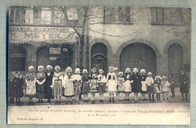 AD 149 C. P. VECHE - UN JOLI GROUPE DE PETITES LORRAINES, EN COSTUME-FRANTA-1918 foto