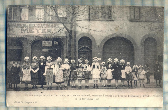 AD 149 C. P. VECHE - UN JOLI GROUPE DE PETITES LORRAINES, EN COSTUME-FRANTA-1918